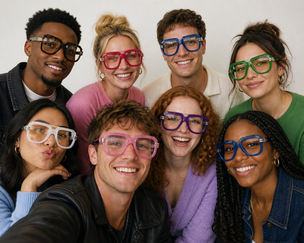 Rapper Style Clear Lens Glasses Mix Colors  1145A