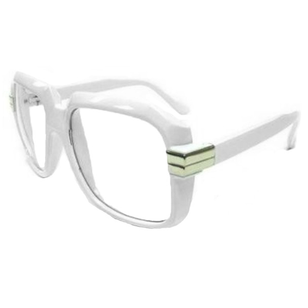 Rapper Style White Frame/Clear Lens Sunglasses 1147