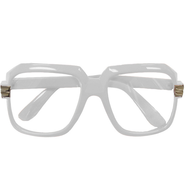 Rapper Style White Frame/Clear Lens Sunglasses 1147