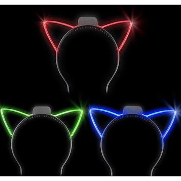 10 PACK LED Cat Ear Headbands Mix Colors 7100A