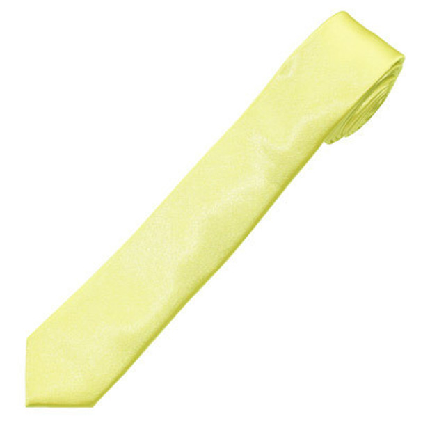 Yellow Satin Skinny Narrow Tie 2.25" Wide Standard 1276