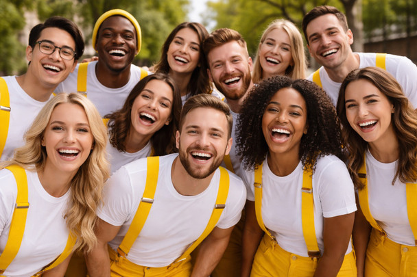 Yellow Suspenders Elastic Clip On 1287