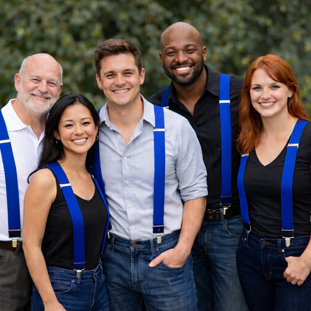 Royal Blue Suspenders Elastic Clip On 1292