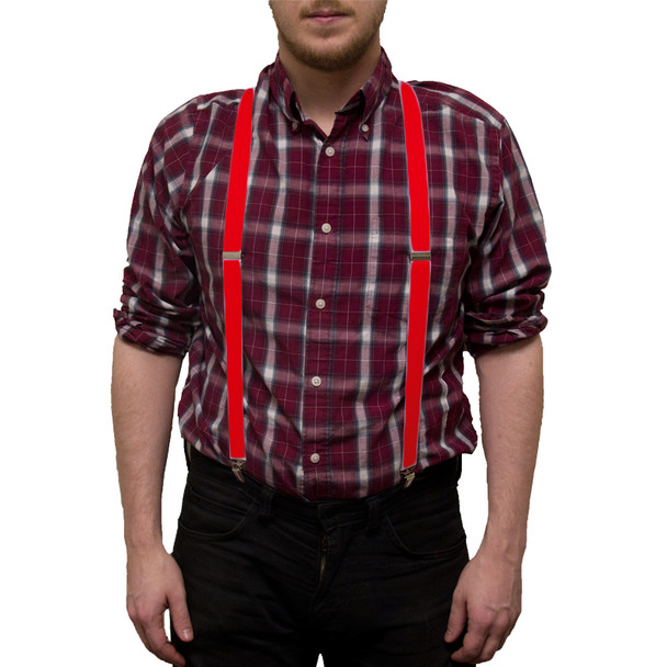 Red Suspenders Elastic Clip On 1294