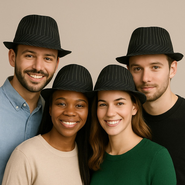  Pinstripe Gangster Fedora Hats  Adult 1317