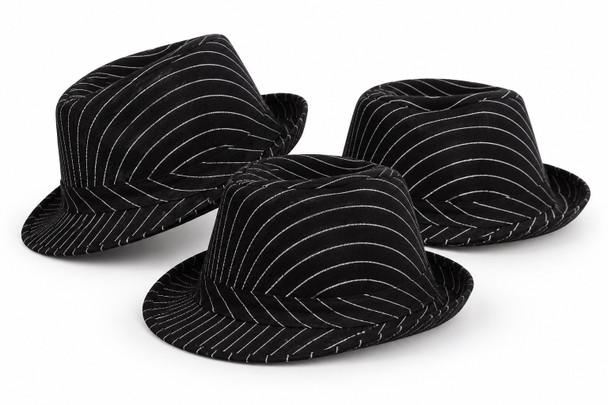  Pinstripe Gangster Fedora Hats  Adult 1317