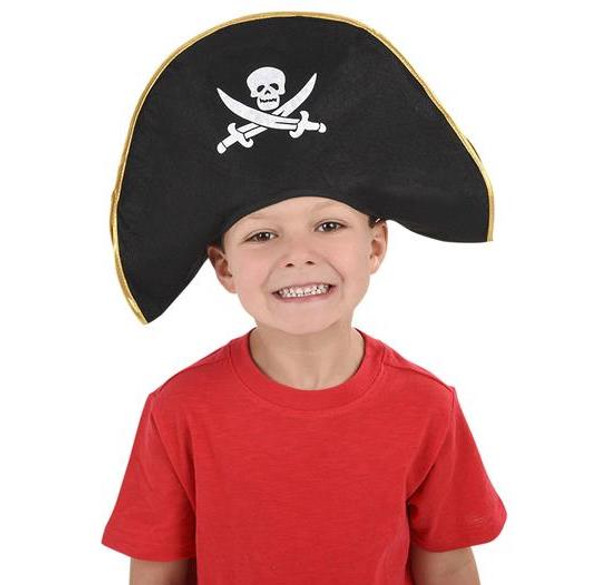 Adult Pirate Hats Bulk |  Child Pirate Hats Bulk | Gold Trim  12 PACK WS1510D