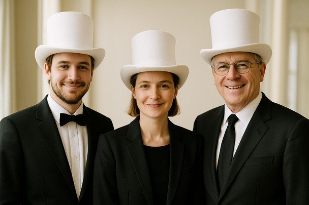 Satin Top Hat White Deluxe 1537