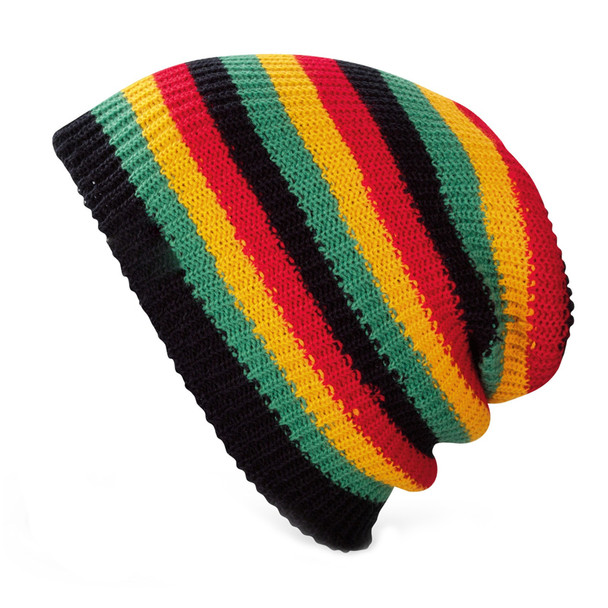 Rasta Long Knit Beanie Hat 5749