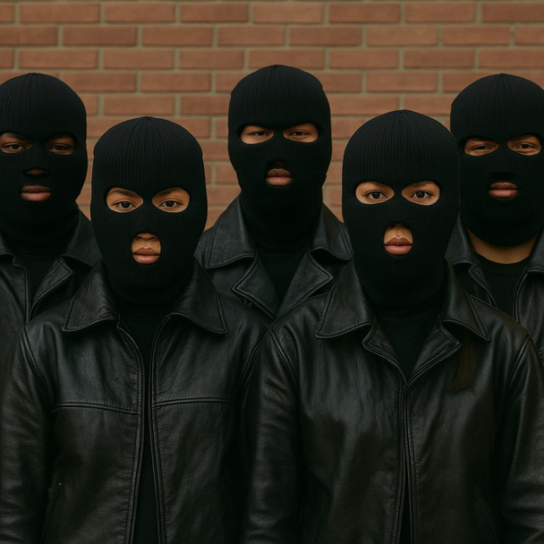 Three Hole Knit Ski Mask - Black 3056 12 PACK