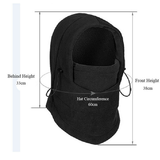 Black Polar Fleece Hat  Bulk |  Adjustable Balaclava | 3063