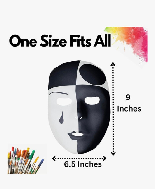 White Create Your Own Mask  Adult w/ String One Size Firs All 1661