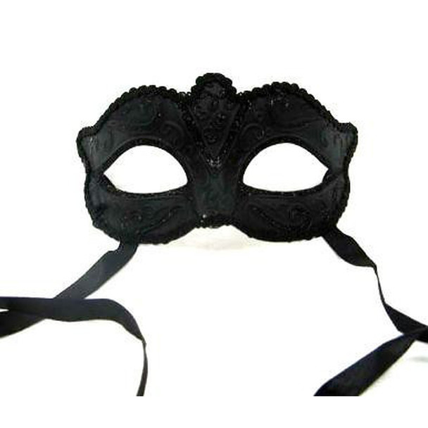 Mardi Gras Venetian Glitter Curved Top Mask 1847G