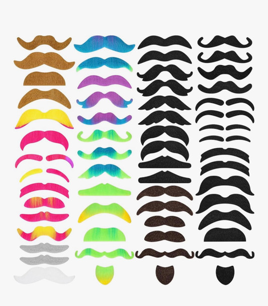 Colorful Bulk Mustaches | 60 pcs Party Set 1621