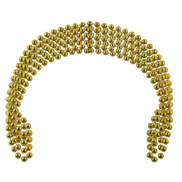 Mardi Gras Beads Gold 7mm 12 PACK 6557