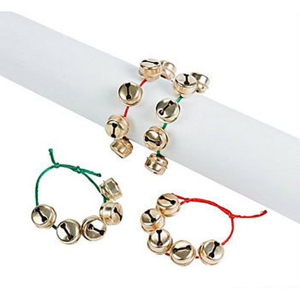 Gold Jingle Bells Bracelet on Cord  12 PACK 6566