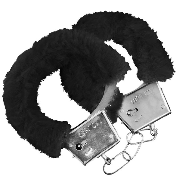 Black Furry Handcuffs | Wholesale Furry Handcuffs | 1804 12 PACK 