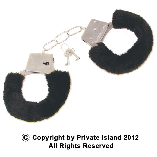 Black Furry Handcuffs | Wholesale Furry Handcuffs | 1804 12 PACK 