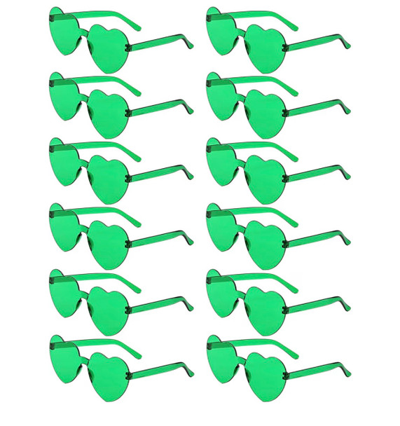 St Patrick’s Green Heart Shape Sunglasses 1021