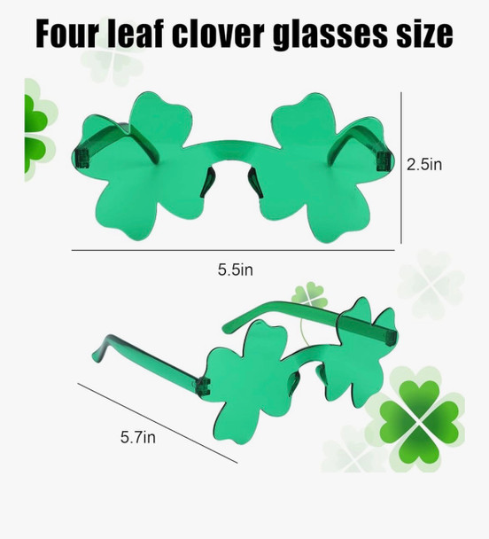 St Patricks Irish Shamrock Glasses 12 PACK 7109