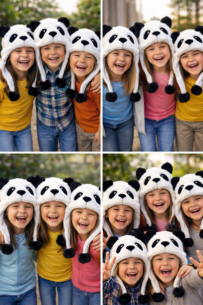Panda Bear Hat Bulk Plush Animal Hats  5844