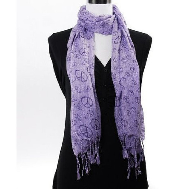 Lavender Peace Sign Scarf 2011