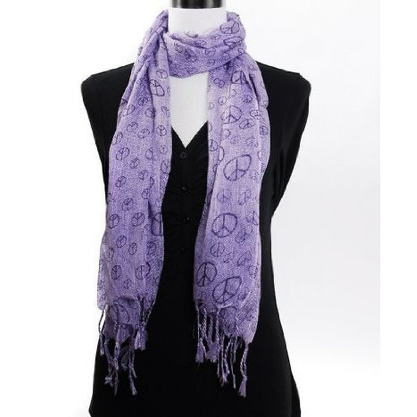 Lavender Peace Sign Scarf 2011