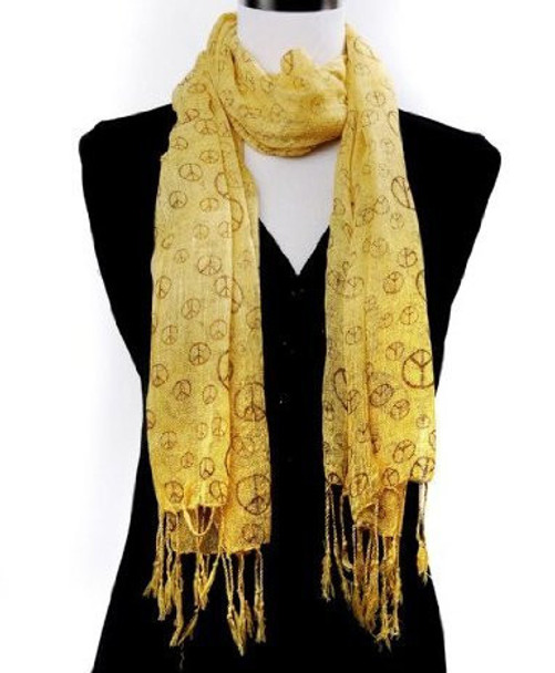 Yellow Peace Sign Scarf 2016