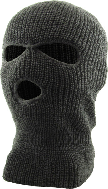 Three Hole Knit Ski Mask Charcoal 3061
