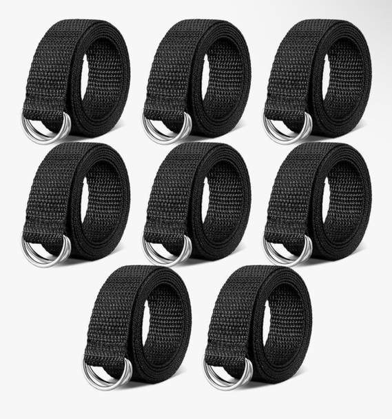 Black Military D-Ring Canvas Belt Adult Adjustable 2240