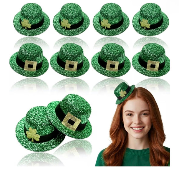 Mini Top Hat St Patricks 12 PACK BULK Leprechaun  6651