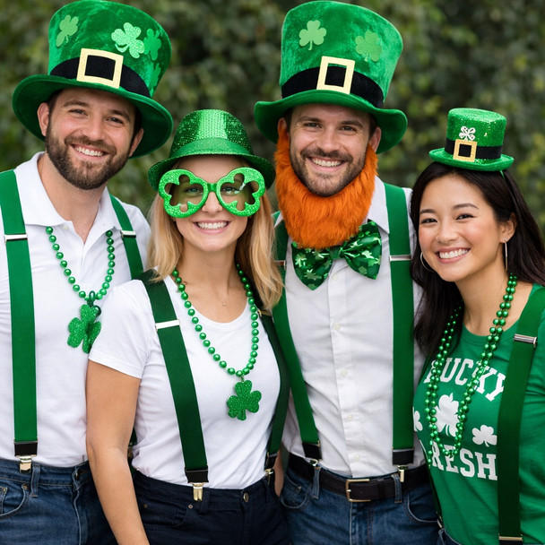 Irish St Patricks Kelly Green Suspenders 6872