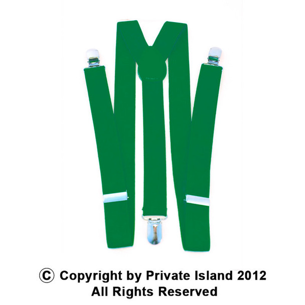 Irish St Patricks Kelly Green Suspenders 12 PACK 6872