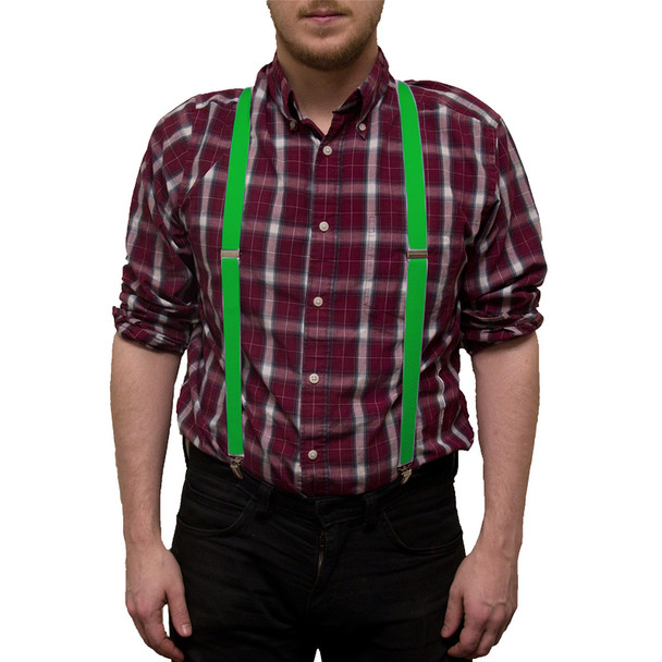Irish St Patricks Kelly Green Suspenders 12 PACK 6872