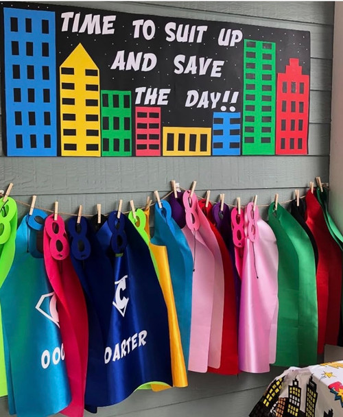 Kids Superhero Cape & Mask Set Assorted Colors 