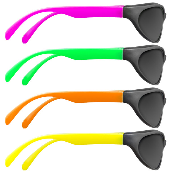 KIDS 12 Pack Wrap Around Neon Party Sunglasses Assorted Colors 1129