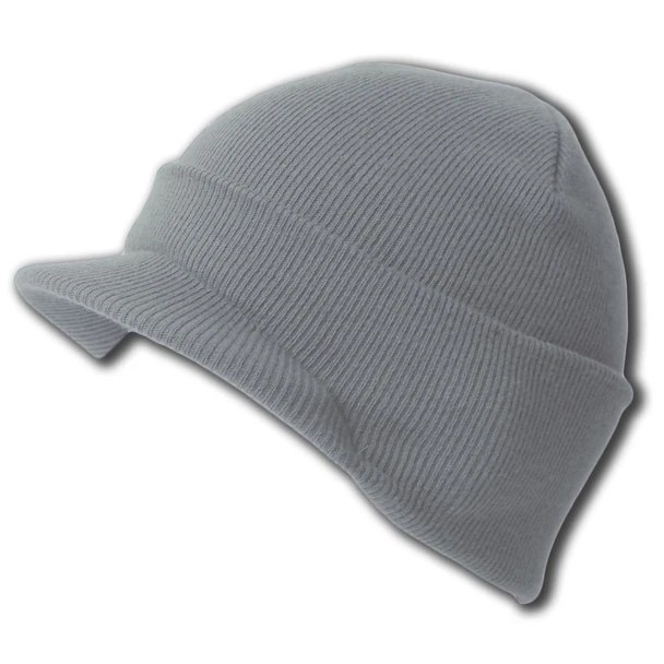 Gray Beanie Visor Cap 5778
