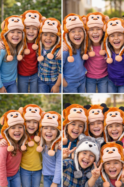 Monkey Hat Bulk Plush Animal Hats 5509