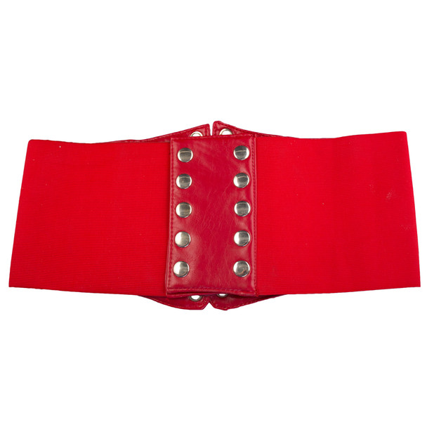 Ultra Wide Red Patent Leather Stretch Cinch Belt 2721