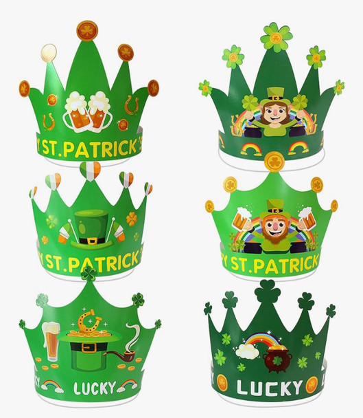 St. Patricks Day Kids Paper Bulk Wholesale Crowns 1835