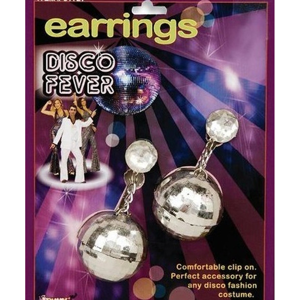 70's Disco Ball Costume Earrings 6695