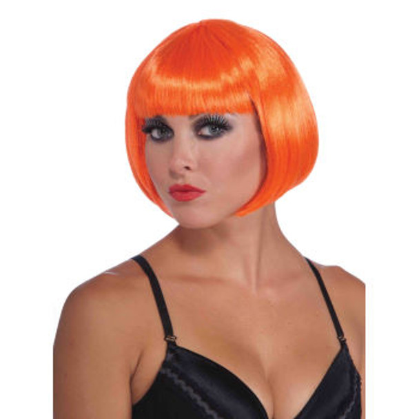 70's Neon Orange Bob Wig Short Wig Supermodel  6075 12 PC Minimum