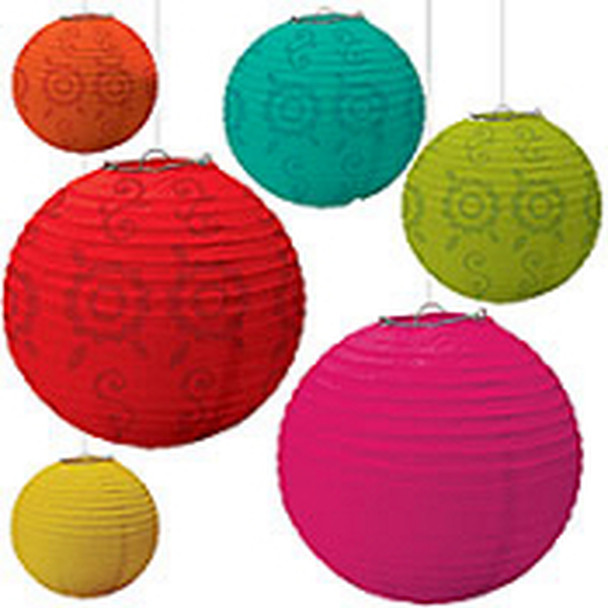 (6) Fiesta Cinco De Mayo Paper Lantern Decorations 9055