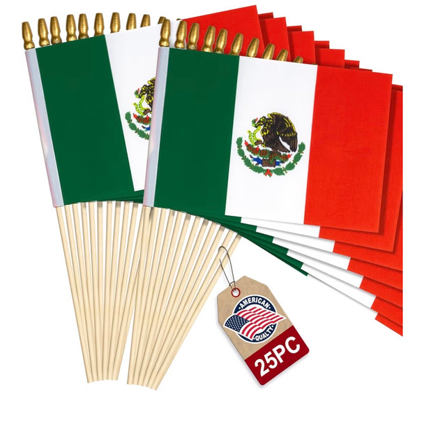  Wholesale Mexican Pride Flags Large 12”
