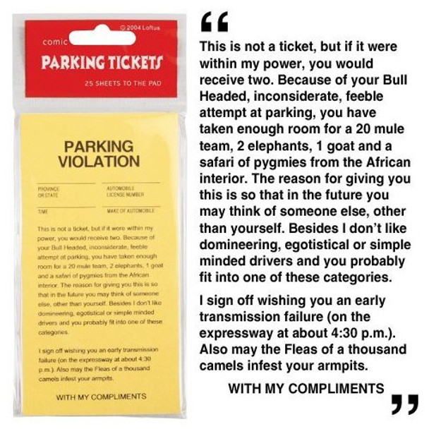 Fake Parking Tickets 25 Pack 9124