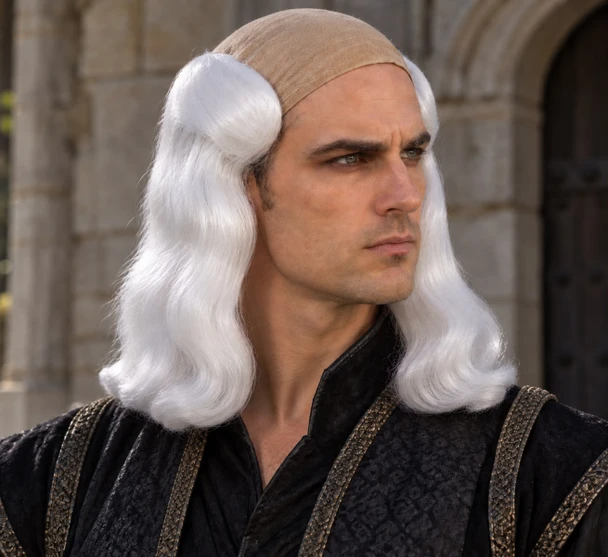 Colonial White Wig Bulk | White Benjamin Franklin Wig Wholesale  (Hair Tie Not Included) 4718S