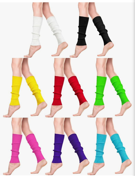 80's Neon Leg Warmers Mixed Colors Bulk Leg Warmers PAIRS 6749