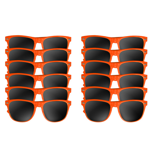 12 PACK Orange Sunglasses Polycarbonate