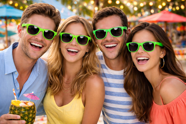 Neon Green Sunglasses | Iconic 80's Style | Adult  1052D