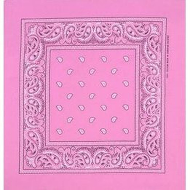 Light Pink Bandana 22" Square Standard 100% Cotton 12 PACK 1914D